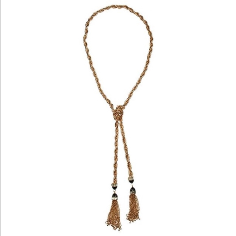 Luxe Silver and Gold Tassel Necklace - N757
